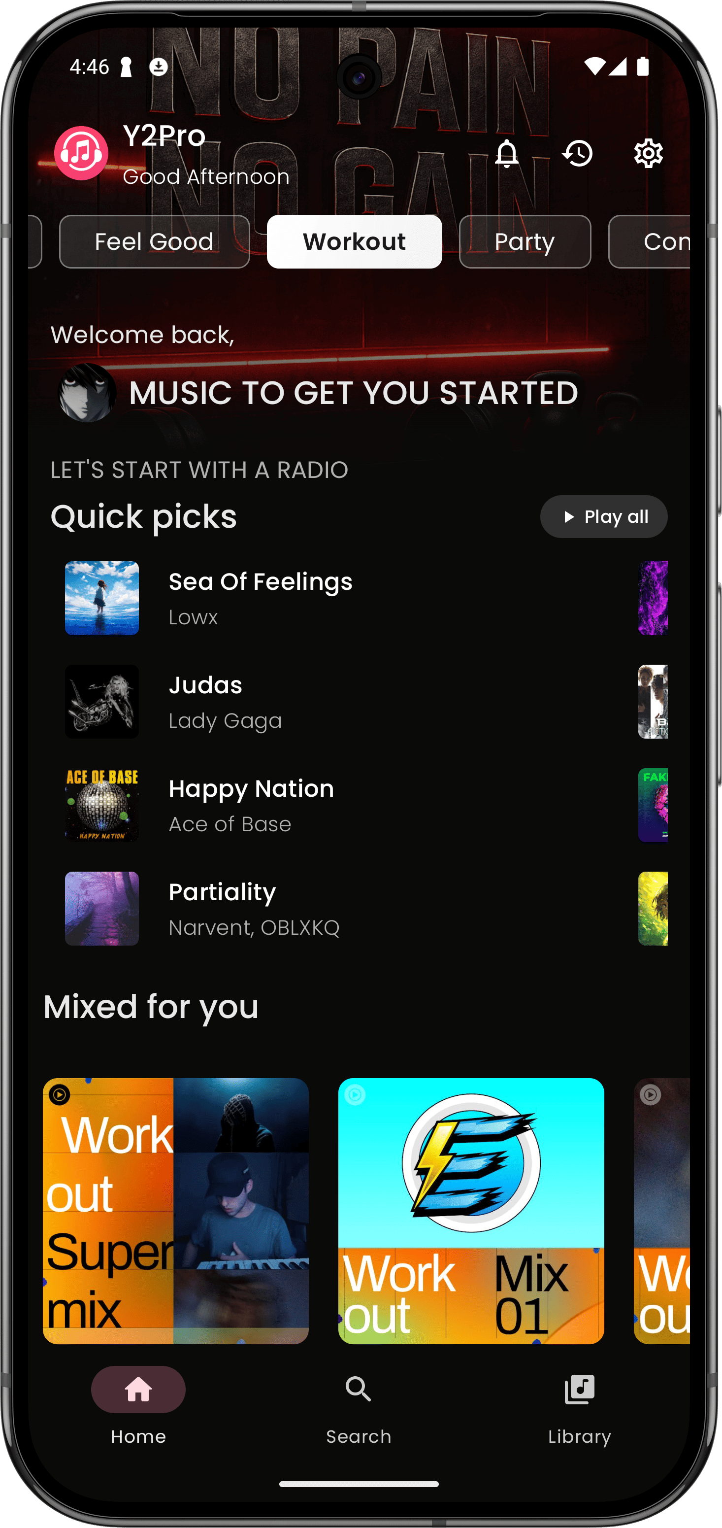 Y2Pro Music App Screenshot