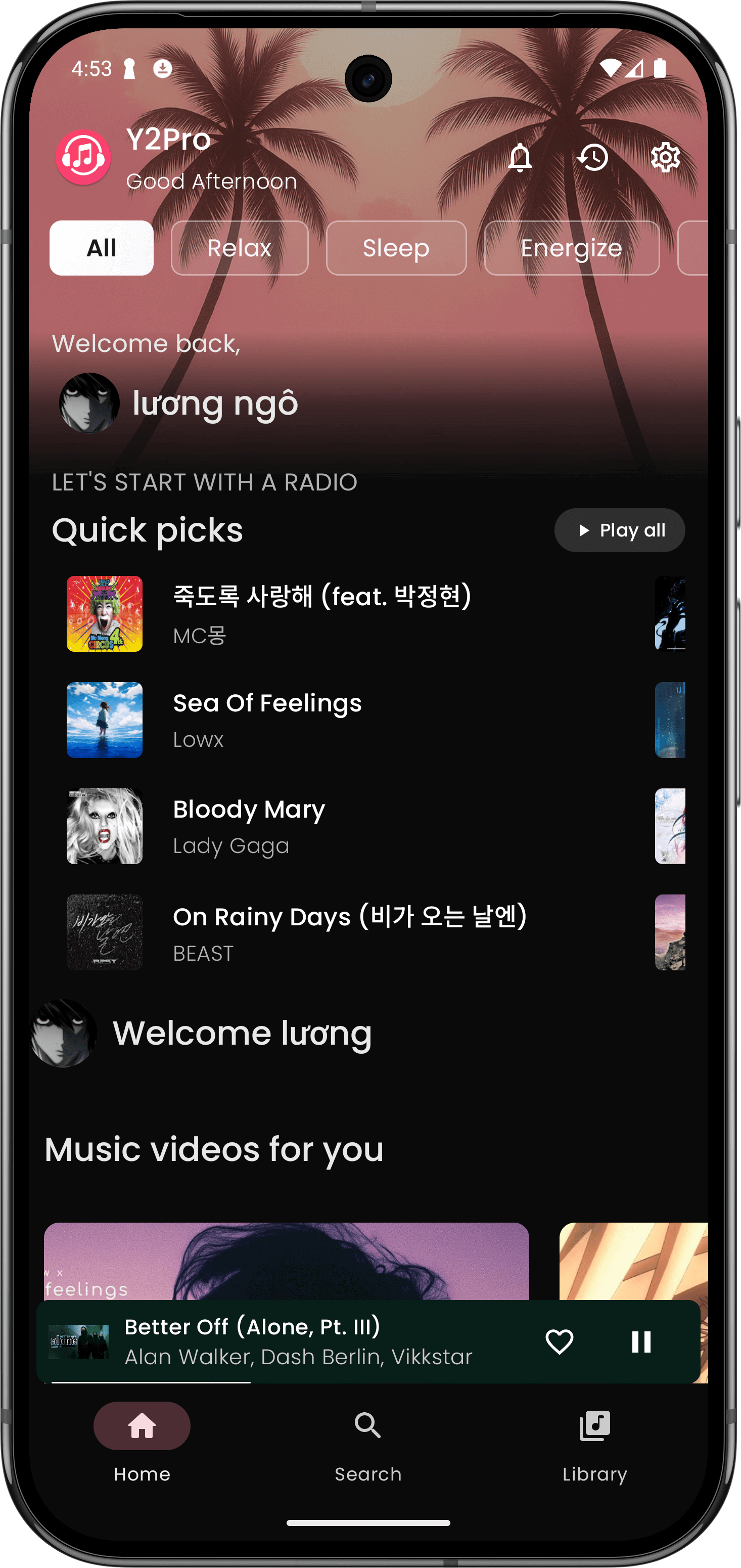 Y2Pro Music App Screenshot